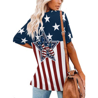 Patriotic Pups Women's Ice Silk V-Neck Top