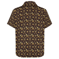 Decadent Dogs Women's Short Sleeve Button-Up Blouse