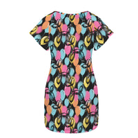 Graffiti Women's Shirt Dress with Pockets