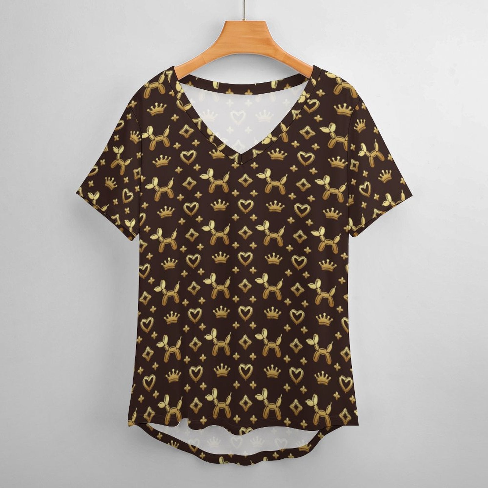 Decadent Dogs Women's Ice Silk V-Neck Top