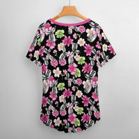 Petal Pop Women's Ice Silk V-Neck Top