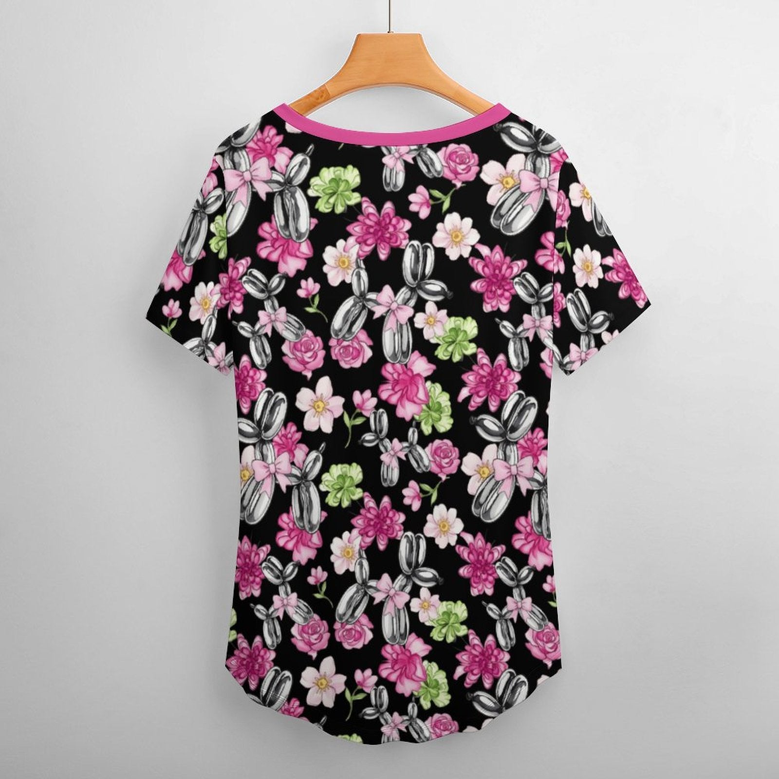 Petal Pop Women's Ice Silk V-Neck Top