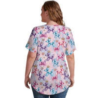 Perfectly Princess Women's Ice Silk V-Neck Top