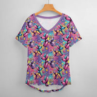 Sweet Dreams Dogs Women's Ice Silk V-Neck Top