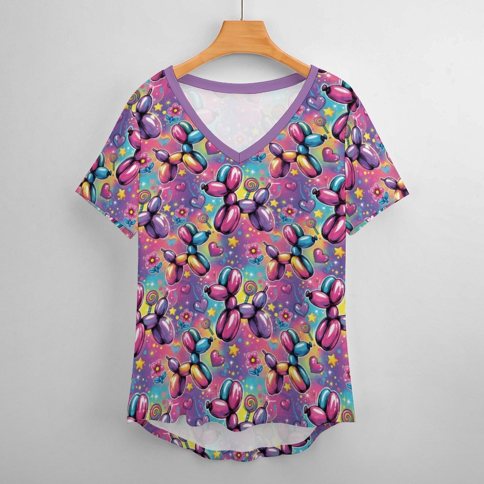 Sweet Dreams Dogs Women's Ice Silk V-Neck Top