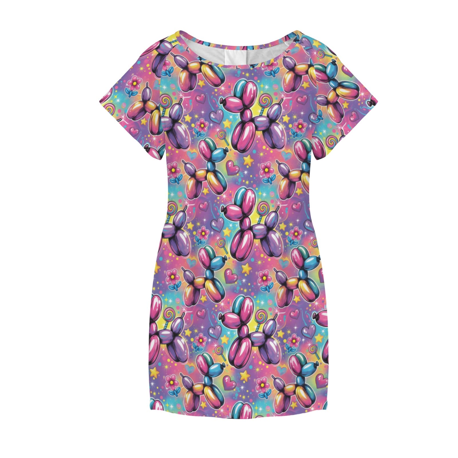 Sweet Dreams Dogs Women's Shirt Dress with Pockets