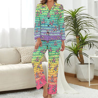 Retro Rainbow Women's Long Sleeve Pajama Set