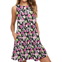 Petal Pop Women’s Flowy Sleeveless Dress with Pockets