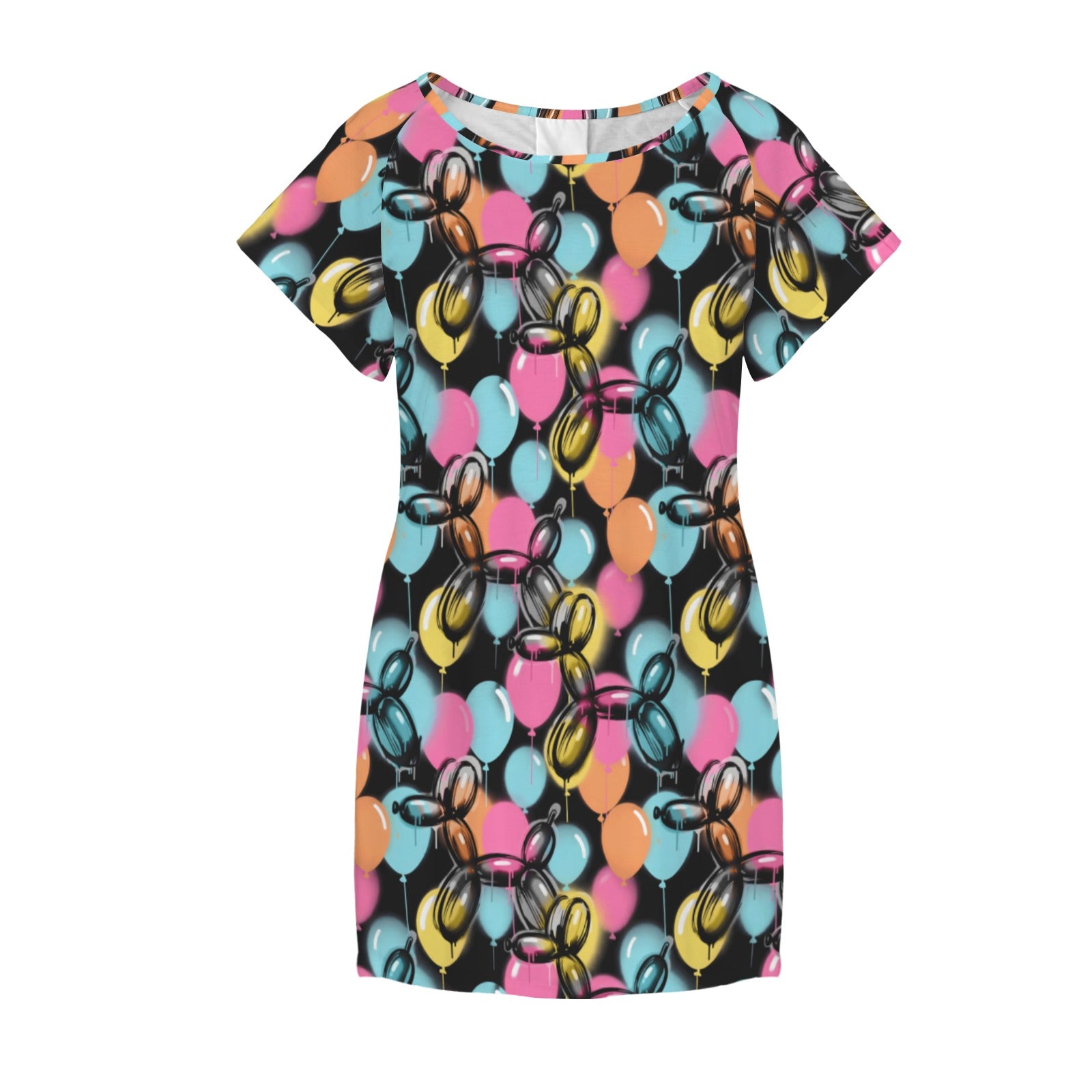 Graffiti Women's Shirt Dress with Pockets