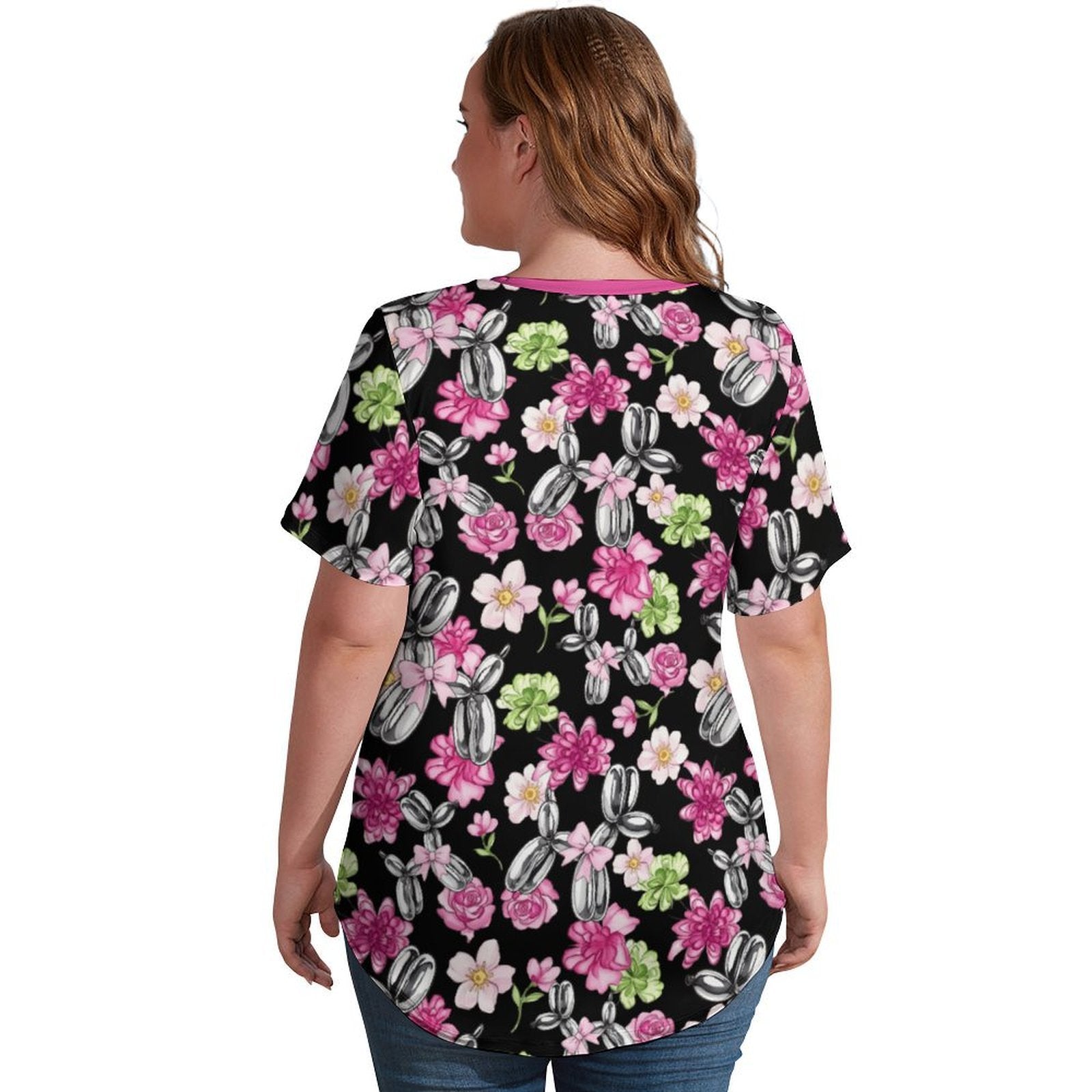 Petal Pop Women's Ice Silk V-Neck Top