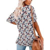 Patriotic Pups Women's Ice Silk V-Neck Top