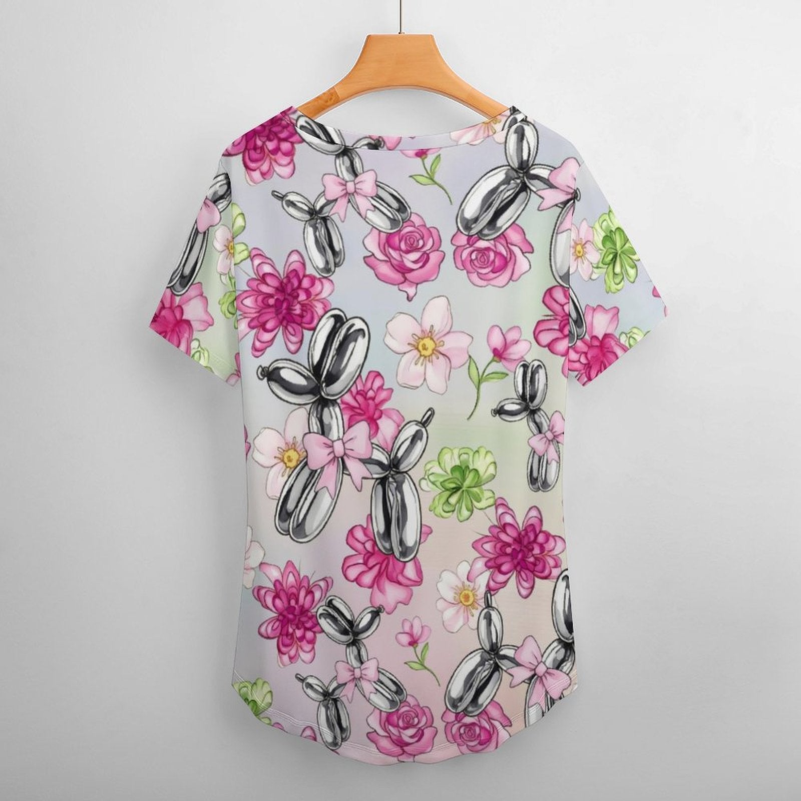 Petal Pop Women's Ice Silk V-Neck Top