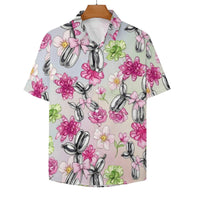 Petal Pop Women's Short Sleeve Button-Up Blouse