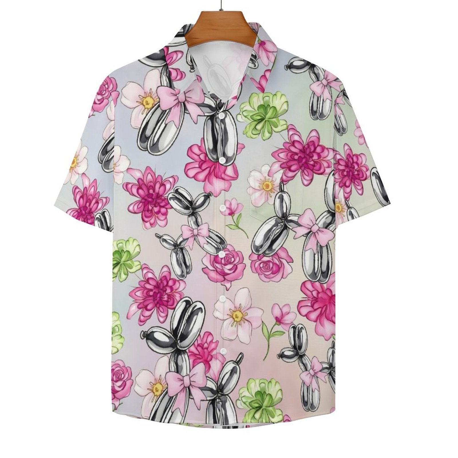 Petal Pop Women's Short Sleeve Button-Up Blouse