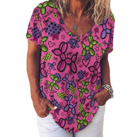 Pop Couture Twister Women's Ice Silk V-Neck Top