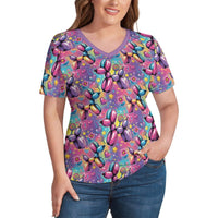 Sweet Dreams Dogs Women's Ice Silk V-Neck Top