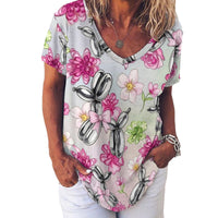 Petal Pop Women's Ice Silk V-Neck Top