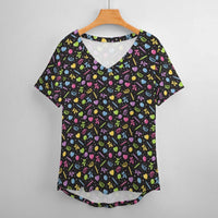 Twisty Pop - Women's Ice Silk V-Neck Top