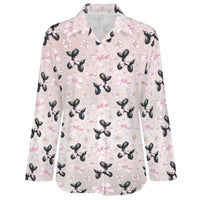 Bow Wow Women's Long Sleeve Button-Up Blouse