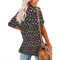 Twisty Pop - Women's Ice Silk V-Neck Top