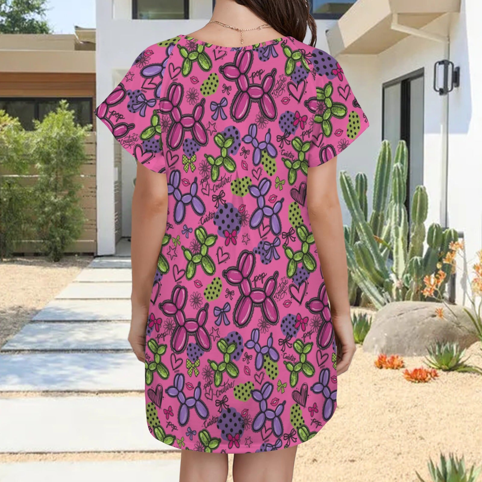 Pop Couture Women's Shirt Dress with Pockets